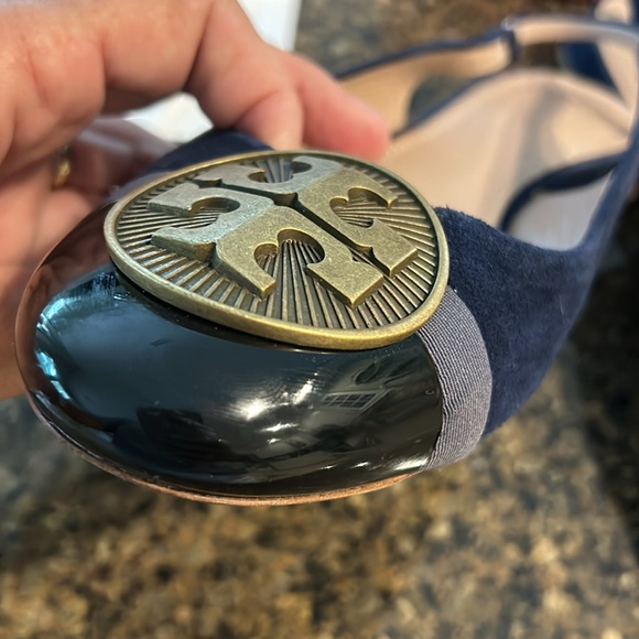 Tory Burch Alastair Slingback Ballet Flats size 11 Suede and patent - Picture 6 of 9
